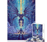 Puzzle de 1000 pièces pour Adolescents Mega Man Contre Le Robot ailé Jeu éducatif Idée Cadeau pour se divertir à la Maison Décoration Jouet Stimulant (38x52cm)