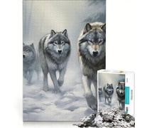 Puzzle de 1000 pièces pour Adolescents Meute de Loups dans Une forêt enneigée Jeu Impossible défi Difficile Cadeau d'anniversaire Unique 50x75cm