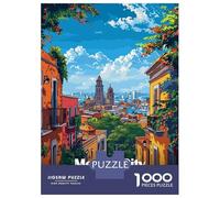 Puzzle De 1000 Pièces pour Adolescents Mexico City Skyline Puzzle Jeu Manuel Difficile Difficile Cadeaux pour Les Amis Et La Famille 52x38cm/1000pcs