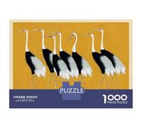 Puzzle De 1000 Pièces pour Adolescents Minimalist Cranes Birds Yellow Puzzle pour Adultes - Jouet Anti-Stress - Améliore La Mémoire - Défi Éducatif 38x26cm/1000pcs