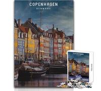 Puzzle de 1000 pièces pour Adolescents, modèle Copenhague, Un Jeu de Puzzle Unique et Stimulant, Un pour Un Anniversaire Dimensions 38x26cm