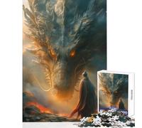 Puzzle de 1000 pièces pour Adolescents Moine Contre Dragon Décoration Murale Cadeau d'anniversaire Jeu de Manipulation Collection d'artistes Format Beaux-Arts 38x52cm