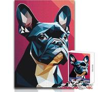 Puzzle de 1000 pièces pour Adolescents - Mon Chien Bouledogue français - Beau Design - Jeu Difficile et Artistique - Cadeau - Dimensions : 38x52cm