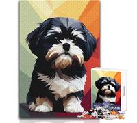 Puzzle de 1000 pièces pour Adolescents - Mon Chien Shih Tzu - Beau Design - Jeu Difficile et Artistique - Cadeau - Dimensions : 38x26cm
