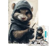 Puzzle de 1000 pièces pour Adolescents Monsieur Rat défi éducatif Jeu d'analyse et de logique décoration Murale pour Les 14 Ans et Plus (38x52cm)