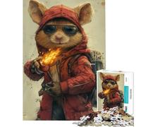 Puzzle de 1000 pièces pour Adolescents Monsieur Rat défi éducatif Passe-Temps décoration intérieure Jouet pour Les 14 Ans et Plus (38x26cm)