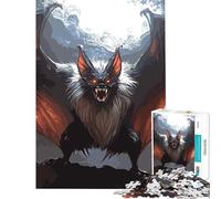 Puzzle de 1000 pièces pour Adolescents Monstre Chauve-Souris Poilu Jeu Stimulant Jouet Impossible Anti-Stress Cadeau de Père Noël Secret (Taille 38x26cm)