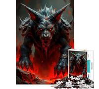 Puzzle de 1000 pièces pour Adolescents Monstre Loup à Trois têtes Jouet éducatif Jeu de précision Cadeau Artistique (Dimensions 75x50cm)