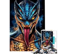 Puzzle de 1000 pièces pour Adolescents Monstre Serpent Bleu Puzzle pour Adultes Casse-tête Amusant et Humoristique Difficile et Stimulant (Taille 38x26cm)