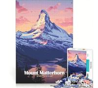 Puzzle de 1000 pièces pour Adolescents Mont Cervin au Coucher du Soleil Jeux éducatifs pour s'amuser en Famille Cadeau d'anniversaire Cadeau de Voyage 50x75cm