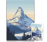 Puzzle de 1000 pièces pour Adolescents - Mont Cervin - Magnifique Design - Jeu Difficile et Artistique - Cadeau - Dimensions : 50x75cm