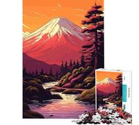 Puzzle de 1000 pièces pour Adolescents Mont Fuji Japon Jeu Manuel éducatif et Stimulant pour développer l'analyse et la logique (38x26cm)