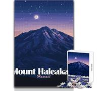 Puzzle de 1000 pièces pour Adolescents - Mont Haleakala, Hawaï la Nuit - Jeu Stimulant - Décoration Murale - Cadeau de Noël Secret - Dimensions 38x52cm