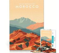 Puzzle de 1000 pièces pour Adolescents,Montagnes de l'Atlas,Maroc,découpe soignée,Jeu cognitif,Jouet pour Passer Le Temps,Cadeau apaisant de Noël (38x52cm)