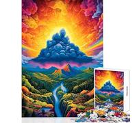 Puzzle de 1000 pièces pour Adolescents Montagnes fantastiques colorées Jeu de réflexion Amusant pour Toute la Famille Jouet Anti-Stress Cadeau Stimulant (38x26cm)