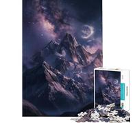 Puzzle de 1000 pièces pour Adolescents Montagnes mystiques au Clair de Lune Décoration Murale Difficile et stimulante Jeu de Puzzle à Faire soi-même pour Les 14 Ans et Plus (38x26cm)