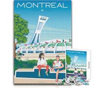 Puzzle de 1000 pièces pour Adolescents, Montréal, Québec, Canada Idéal pour des soirées Jeux en Famille, Une décoration Parfaite et Un Jeu à Faire soi-même Dimensions 50x75cm