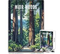Puzzle de 1000 pièces pour Adolescents - Monument National de Muir Woods - Jeu au Design Magnifique et au défi Stimulant - Jouet Anti-Stress - Dimensions 38x26cm