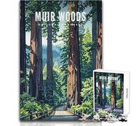 Puzzle de 1000 pièces pour Adolescents - Monument National de Muir Woods - Jeu Stimulant et Difficile - Idée Cadeau - Dimensions 38x52cm
