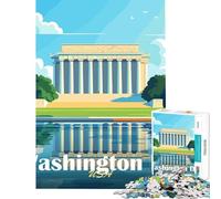 Puzzle de 1000 pièces pour Adolescents Monuments de Washington DC Jeu Familial Défi cérébral et intellectuel Jouet addictif Cadeau de Père Noël Secret Améliore la mémoire (Dimensions 50x75cm)