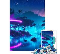 Puzzle de 1000 pièces pour Adolescents « Moonlight Neon Sonata pour Un Anniversaire Noël mais Aussi Un Jeu Amusant et Humoristique à réaliser soi-même pour Les 14 Ans et Plus Dimensions : 38x52cm