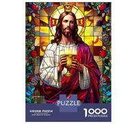 Puzzle De 1000 Pièces pour Adolescents Mosaic Jesus 3 Puzzle Adulte Jeu Familial Analyse Et Logique Cadeaux d'anniversaire Et Cadeaux Uniques 38x26cm/1000pcs