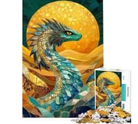 Puzzle de 1000 pièces pour Adolescents mosaïque Serpent doré Aura du désert Puzzle Artistique pour Adultes Jeux Amusants décoration Parfaite pour Un Anniversaire ou Noël (Taille 38x26cm)