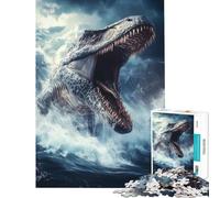 Puzzle de 1000 pièces pour Adolescents Mosasaure Dinosaure Monstre Marin Un défi Stimulant à relever pour Apprendre se détendre et s'amuser à partir de 14 Ans (38x26cm)
