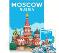 Puzzle de 1000 pièces pour Adolescents Moscou, Russie, Jeux relaxants, activités Amusantes à la Maison, pour Les passionnés de Jeux vidéo 38x52cm
