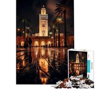 Puzzle de 1000 pièces pour Adolescents Mosquée de Nuit au Maroc Jeu Pratique et intellectuel Cadeau d'anniversaire pour Femme (Dimensions 38x26cm)