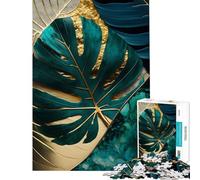 Puzzle de 1000 pièces pour Adolescents Motif Abstrait de Feuille de Monstera stimule Le Cerveau décoration intérieure Jeu Pratique à partir de 14 Ans (38x52cm)