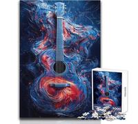 Puzzle de 1000 pièces pour Adolescents - Motif Abstrait de Guitare - Design élégant - Jeu pour améliorer la mémoire - Cadeau d'anniversaire - Dimensions : 50x75cm