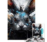 Puzzle de 1000 pièces pour Adolescents Motif Abstrait de Lapin pour des activités Amusantes à la Maison décoration et Jeux relaxants à partir de 14 Ans (38x26cm)