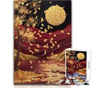 Puzzle de 1000 pièces pour Adolescents, Motif Abstrait de Pleine Lune dorée, Jeu éducatif, pour Les Femmes, Cadeau de Noël Secret, Dimensions : 38x26cm