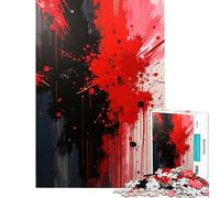 Puzzle de 1000 pièces pour Adolescents Motif Abstrait Rouge et Noir idéal pour stimuler Le Cerveau décoration intérieure Jeu Pratique à partir de 14 Ans (38x26cm)