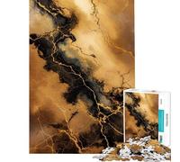 Puzzle de 1000 pièces pour Adolescents Motif Abstrait veiné d'or et Texture marbrée idéal pour se détendre et améliorer sa mémoire Cadeau Parfait pour Les Amis et la Famille (38x26cm)