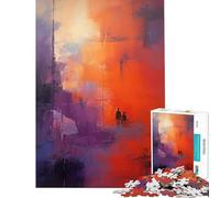 Puzzle de 1000 pièces pour Adolescents Motif Abstrait Violet et Orange Jeu éducatif et intellectuel pour Un Anniversaire (Dimensions 38x26cm)