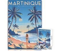 Puzzle de 1000 pièces pour Adolescents, Motif Affiche de Voyage de la Martinique, Jeu Stimulant et Difficile, Dimensions 38x52cm