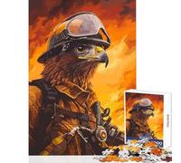 Puzzle de 1000 pièces pour Adolescents Motif Aigle Pompier Jeu éducatif Cadeau d'anniversaire avec Poster et fiche de Questions-réponses Assortis Dimensions 38x26cm