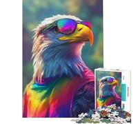 Puzzle de 1000 pièces pour Adolescents Motif Aigle tie-Dye Jeu Impossible Jouet éducatif pour se détendre (38x26cm)