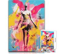 Puzzle de 1000 pièces pour Adolescents, Motif Anges, Graffitis et Pop Art, Jeu éducatif, découpe de précision, pour Un Père Noël Secret, Dimensions : 38x26cm