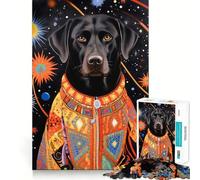 Puzzle de 1000 pièces pour Adolescents, Motif Animal Tribal Labrador, découpe Fine, Jeu d'entraînement à la Concentration, Divertissement et Moment de Calme, Cadeau de Noël Amusant (38x52cm)