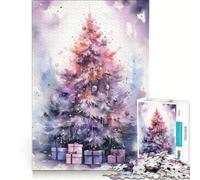 Puzzle de 1000 pièces pour Adolescents Motif Aquarelle Merveilles d'hiver Jeu éducatif Niveau de difficulté élevé Cadeau d'anniversaire ou de Voyage 38x52cm