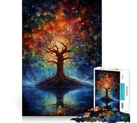 Puzzle de 1000 pièces pour Adolescents,Motif Arbre céleste,découpe Fine,Jeu de Concentration, pour se détendre et Passer Un Moment agréable,Cadeau de Noël ou de Loisirs (38x26cm)