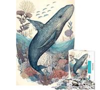 Puzzle de 1000 pièces pour Adolescents Motif Baleine Merveilleux et Stimulant à compléter Jouet Anti-Stress décoration Murale à partir de 14 Ans (38x26cm)