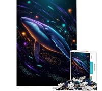 Puzzle de 1000 pièces pour Adolescents Motif Baleine néon des Profondeurs Marines Jeu éducatif Stimulant et Anti-Stress Cadeau d'anniversaire (Dimensions 38x26cm)