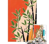 Puzzle de 1000 pièces pour Adolescents Motif Bambou et Feuilles Estampe Japonaise sur Bois Jeu Stimulant et éducatif Une œuvre d'art (Dimensions 38x52cm)