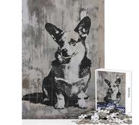 Puzzle de 1000 pièces pour Adolescents, Motif Banksy Corgi, Art Urbain, Jouet à Monter soi-même, pour Les Jeux impossibles, Difficile et Stimulant (Taille 38x26cm)