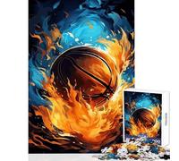 Puzzle de 1000 pièces pour Adolescents Motif Basket-Ball coloré et feu Idée Cadeau éducative pour renforcer Les Liens Entre Couples Dimensions 38x52cm