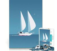 Puzzle de 1000 pièces pour Adolescents,Motif Bateau à Voile,découpe Fine,Jeu de réflexion,Cadeau,détente et Divertissement pour Un Anniversaire (50x75cm)